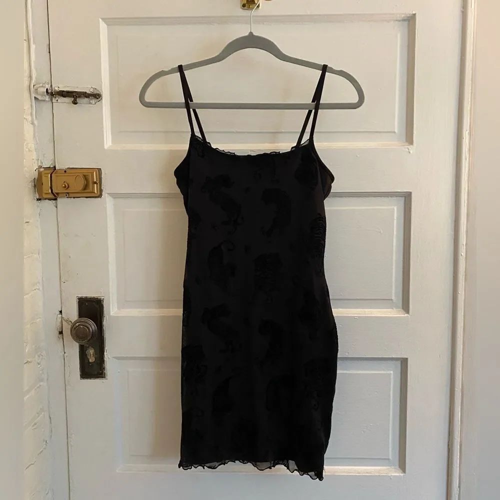 H&M Divided Short Black Tiger Patterned Chemise Dress Size Small